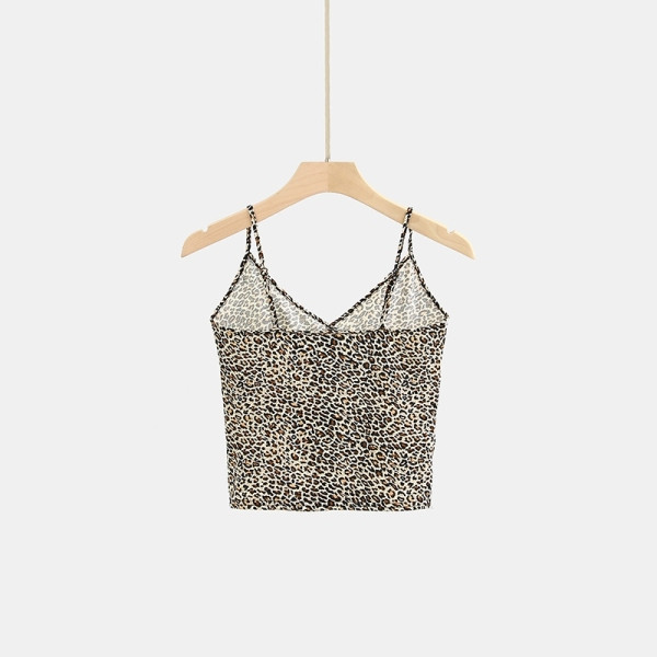 Стилен дамски потник с тънки презрамки и шпиц деколте