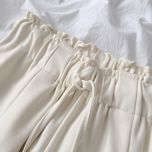 Дамски панталон ретро стил с връзки и висока талия