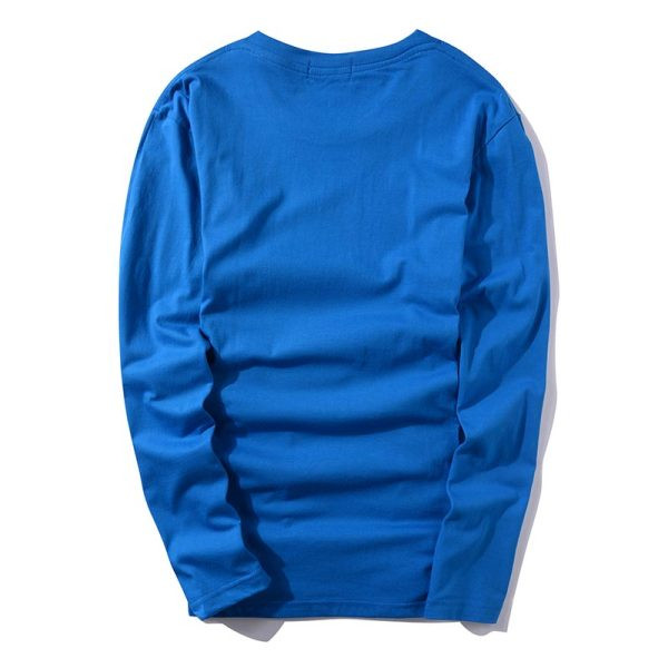 Ежедневна мъжка блуза с цветна щампа и обло деколте 