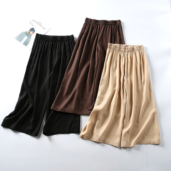 Дамски панталон широк модел с еластична талия