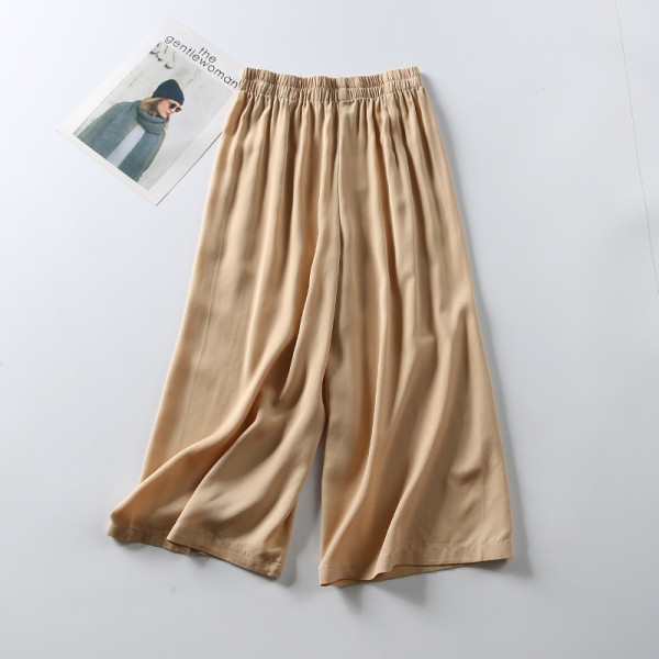 Дамски панталон широк модел с еластична талия