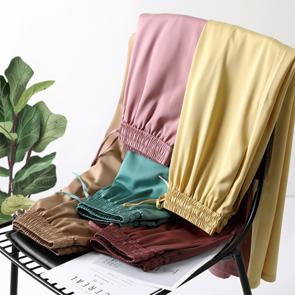 Ежедневен дамски панталон с връзки и висока талия