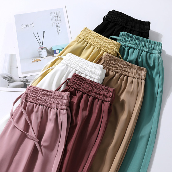 Ежедневен дамски панталон с връзки и висока талия