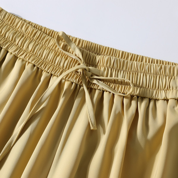 Ежедневен дамски панталон с връзки и висока талия