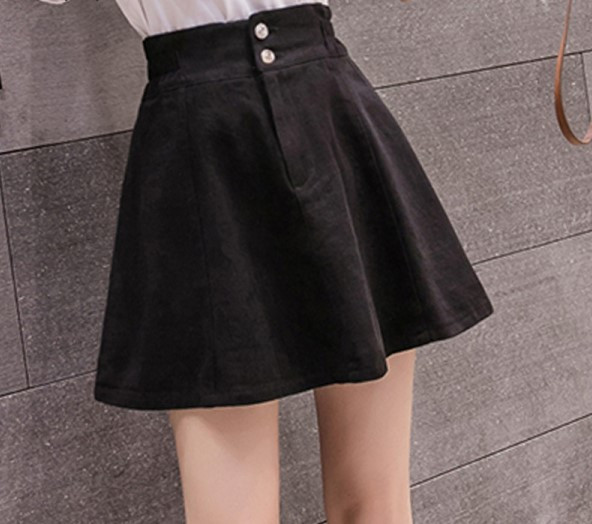 Къса дамска пола-панталон с висока талия 