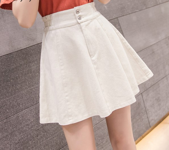 Къса дамска пола-панталон с висока талия 