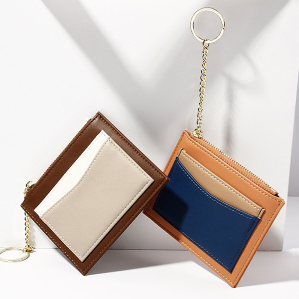 Стилен дамски портфейл за карти със синджир