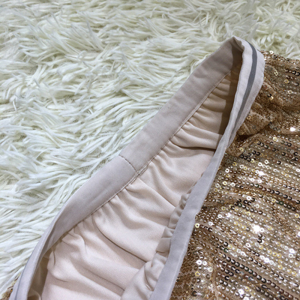 Модерни къси дамски панталони с висока талия и пайети