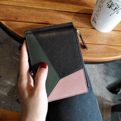 Модерен дамски портфейл за карти с животински десен