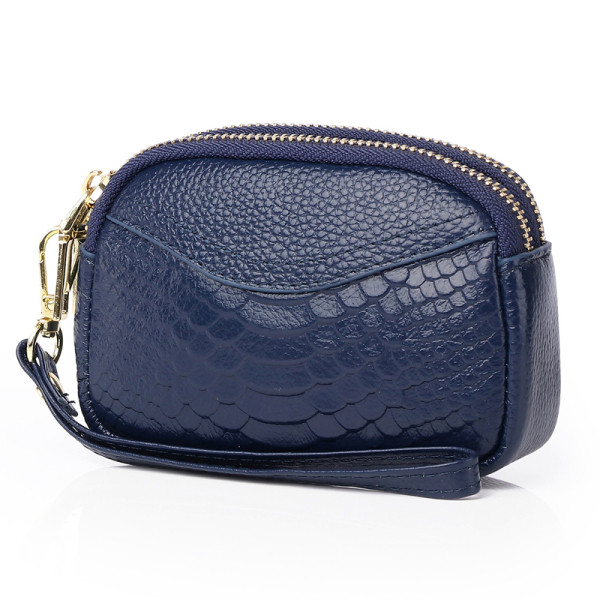 Актуално дамско портмоне с цип и дръжка от еко кожа