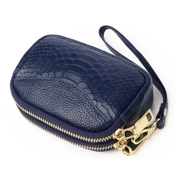 Актуално дамско портмоне с цип и дръжка от еко кожа