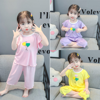 Παιδικές πιτζάμες για κορίτσια σε δύο μέρη με κέντημα