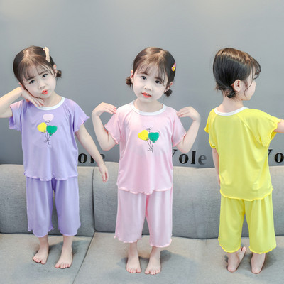 Kaheosaline tikandiga laste pidžaama tüdrukutele