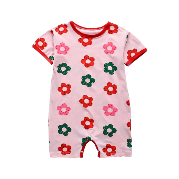 Детска пижама за момичета с флорални мотиви и копчета