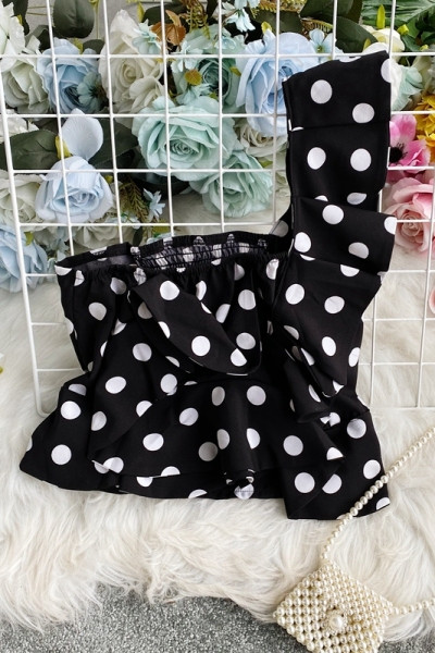 Модерен дамски потник на точки с една презрамка 