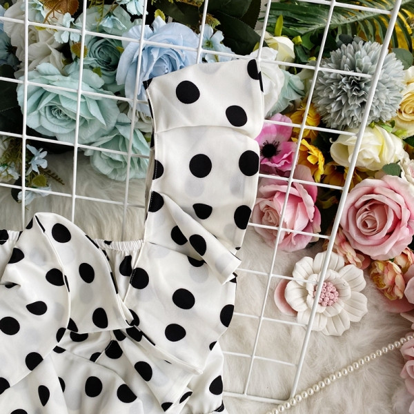 Модерен дамски потник на точки с една презрамка 