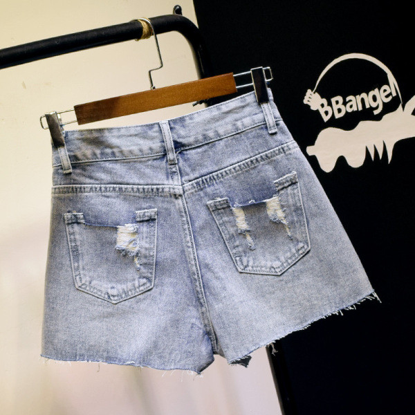 Модерни къси панталони със скъсани мотиви и висока талия