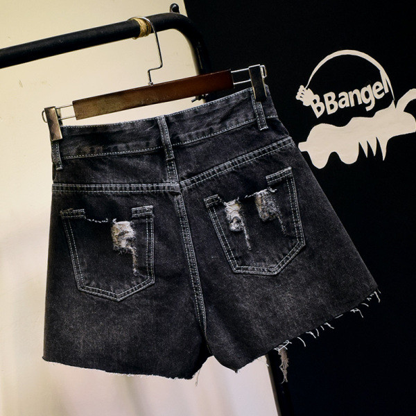 Модерни къси панталони със скъсани мотиви и висока талия