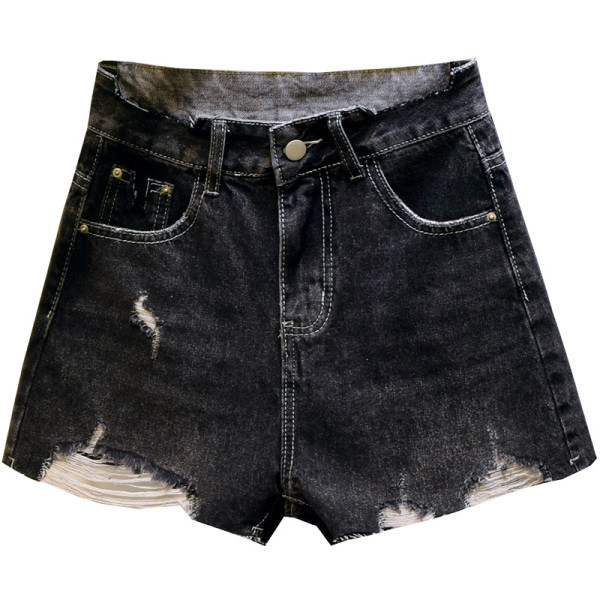 Модерни къси панталони със скъсани мотиви и висока талия