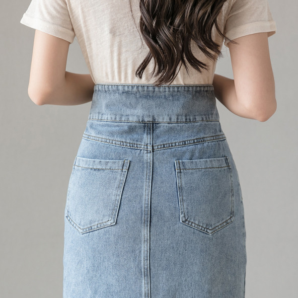 Модерна дамска пола с колан и цепка