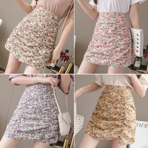 Нов модел дамска пола с флорални мотиви и висока талия