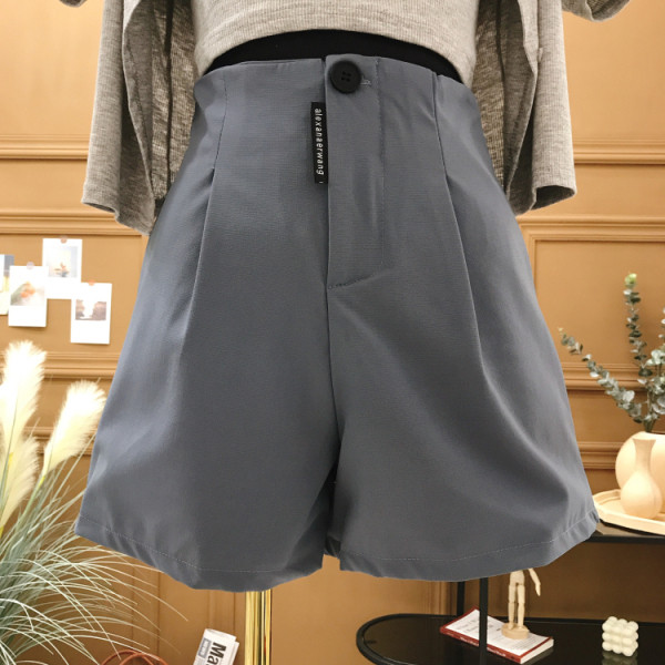 Модерни дамски къси панталони широк модел с висока талия