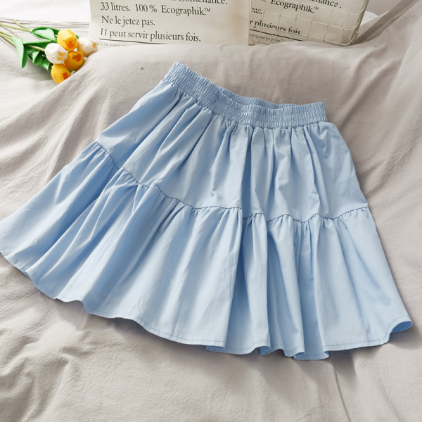 Дамски комплект от риза с класическа яка и пола с висока талия 