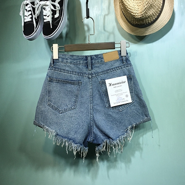 ХИТ Модерни дамски къси дънки с висока талия 