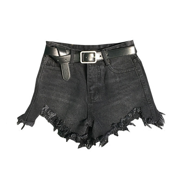 Ежедневни дамски къси дънки с  разкъсани мотиви 