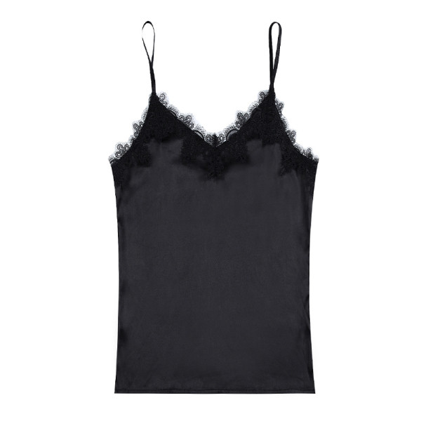 Актуален дамски потник с дантела и тънки презрамки