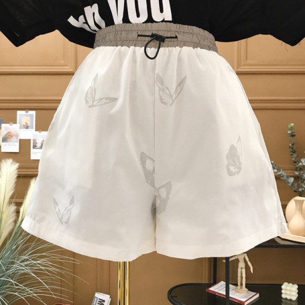 Актуални къси дамски панталони с висока талия и светлоотразителни елементи