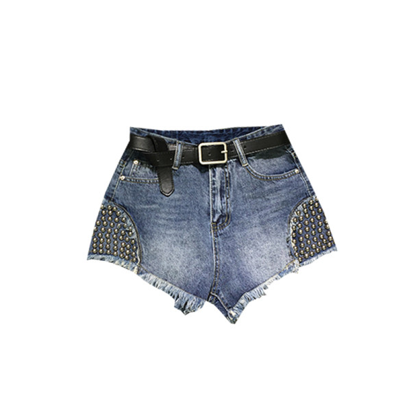 Нов модел дамски къси панталони с метален елемент 