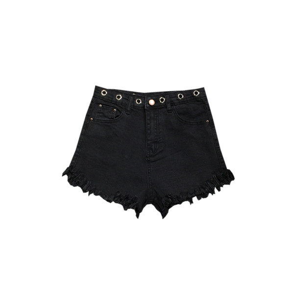 Ежедневни дамски къси панталони с метален елемент 