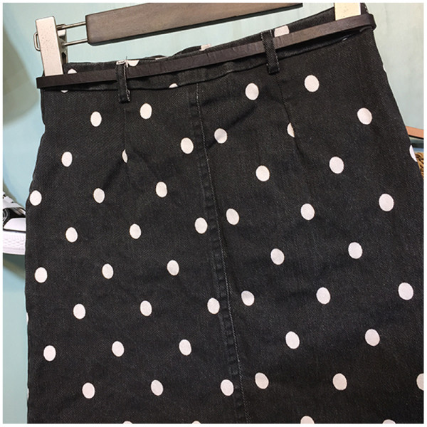 Дамска модерна пола на точки  с висока талия 
