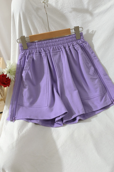 Ежедневни дамски къси панталони с еластична талия и цип