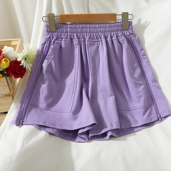 Ежедневни дамски къси панталони с еластична талия и цип