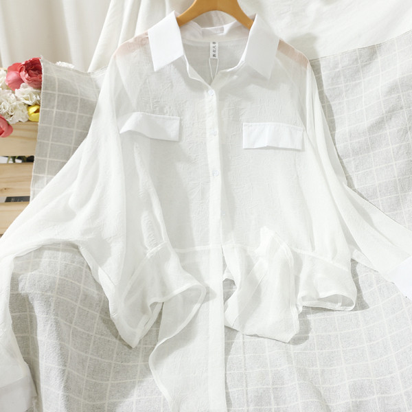 Шифонена дамска риза със завръзваща се предна част