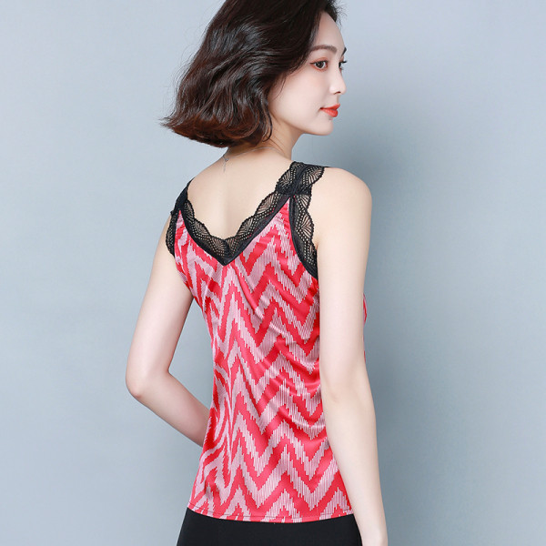 Maieu de damă din șifon, cu dantelă și decolteu spitz