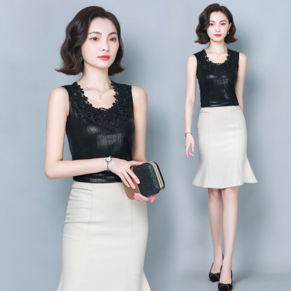 Actual maiou de dama cu dantela si efect stralucitor