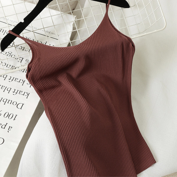 Maiou de dama model simplu cu bretele subtiri