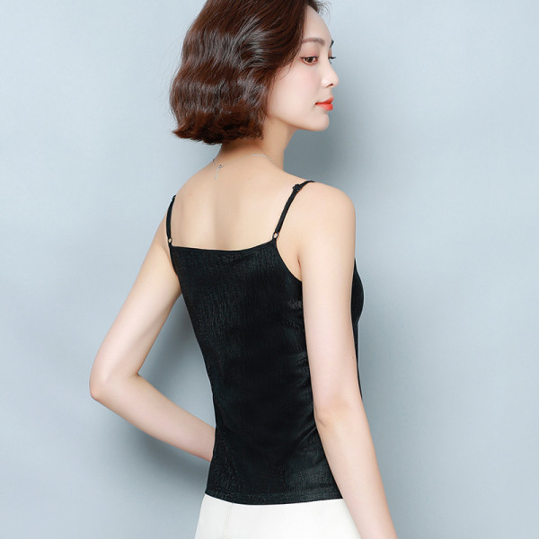 Maieu de dama model nou cu bretele subtiri si efect stralucitor