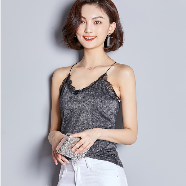 Maieu de damă cu dantelă și decolteu în V