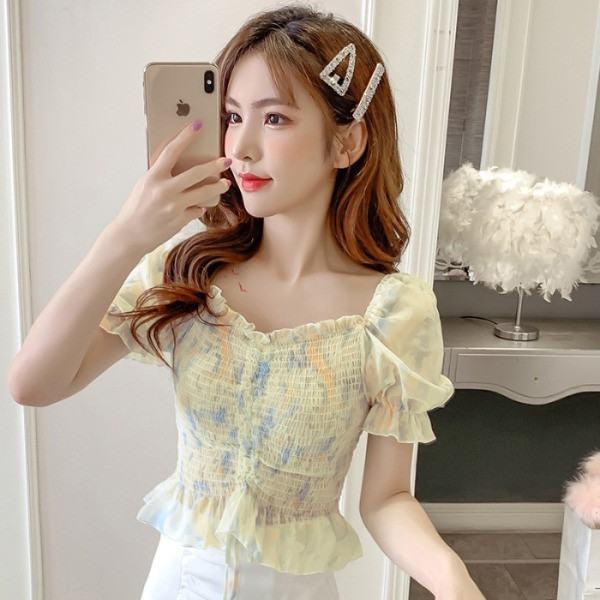 Värviline naiste šifoonist pluus