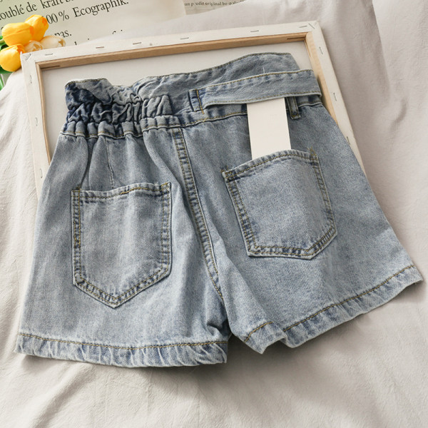 Blugi moderni de dama cu talie inalta si curea din denim