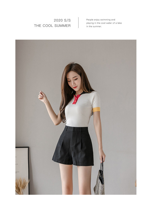 Sieviešu ikdienas šorti ar augstu vidukli