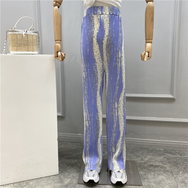 Pantaloni casual dama model lat cu talie inalta