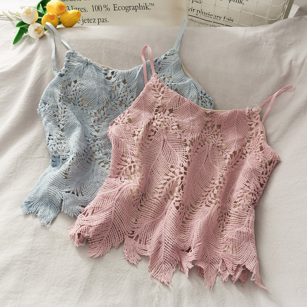 Maieu retro dama cu bretele subtiri si dantela