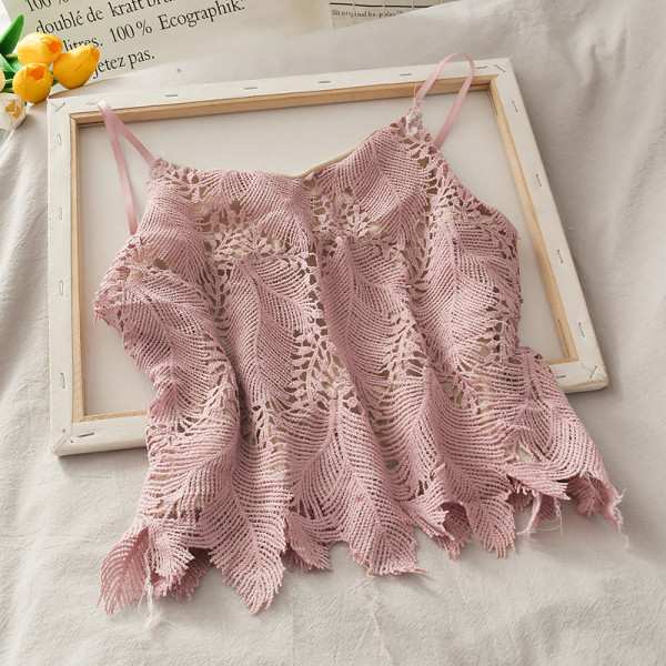 Maieu retro dama cu bretele subtiri si dantela