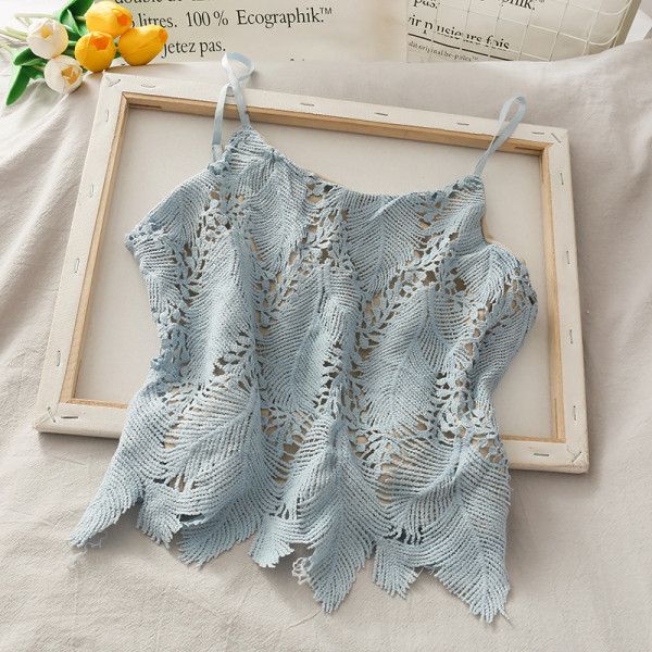 Maieu retro dama cu bretele subtiri si dantela