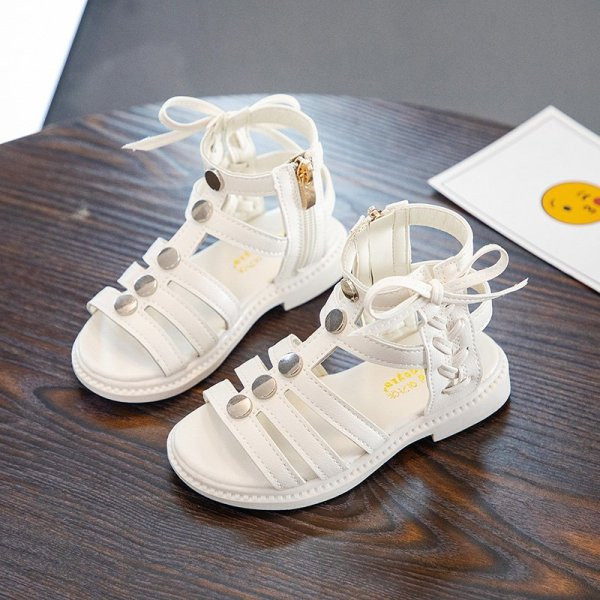 Ikdienas bērnu sandales meitenēm ar metāla elementiem un saitēm